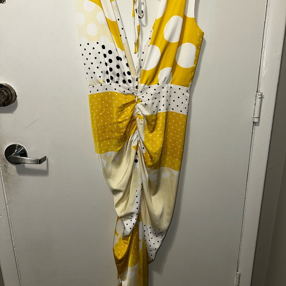 Eva Mendes for New York & Company Yellow and White Dress